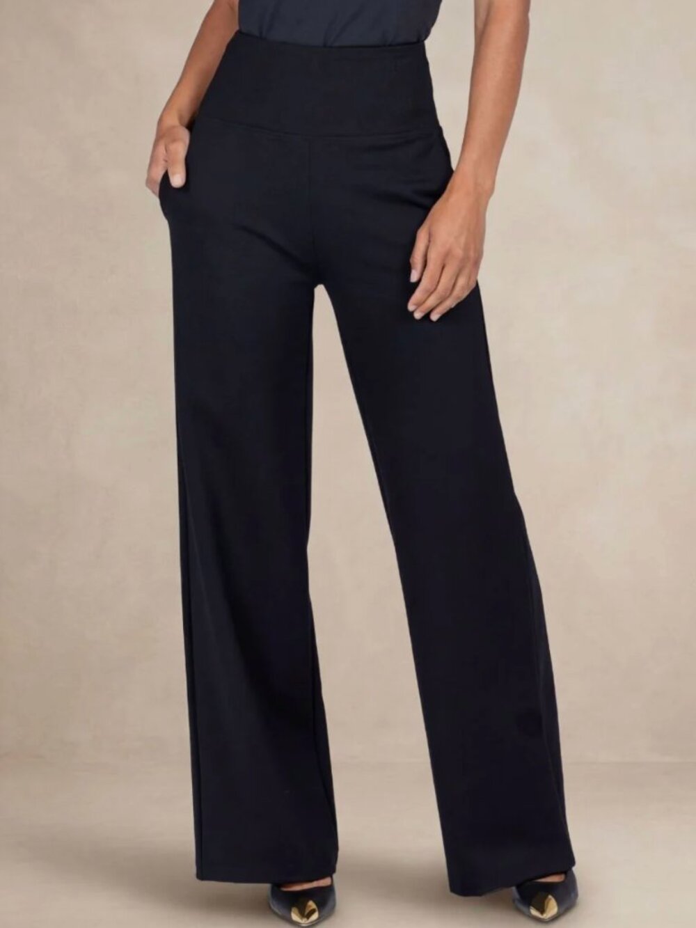 NIB NWT KiraGrace High Waist Wide Leg Pant, Black, Medium